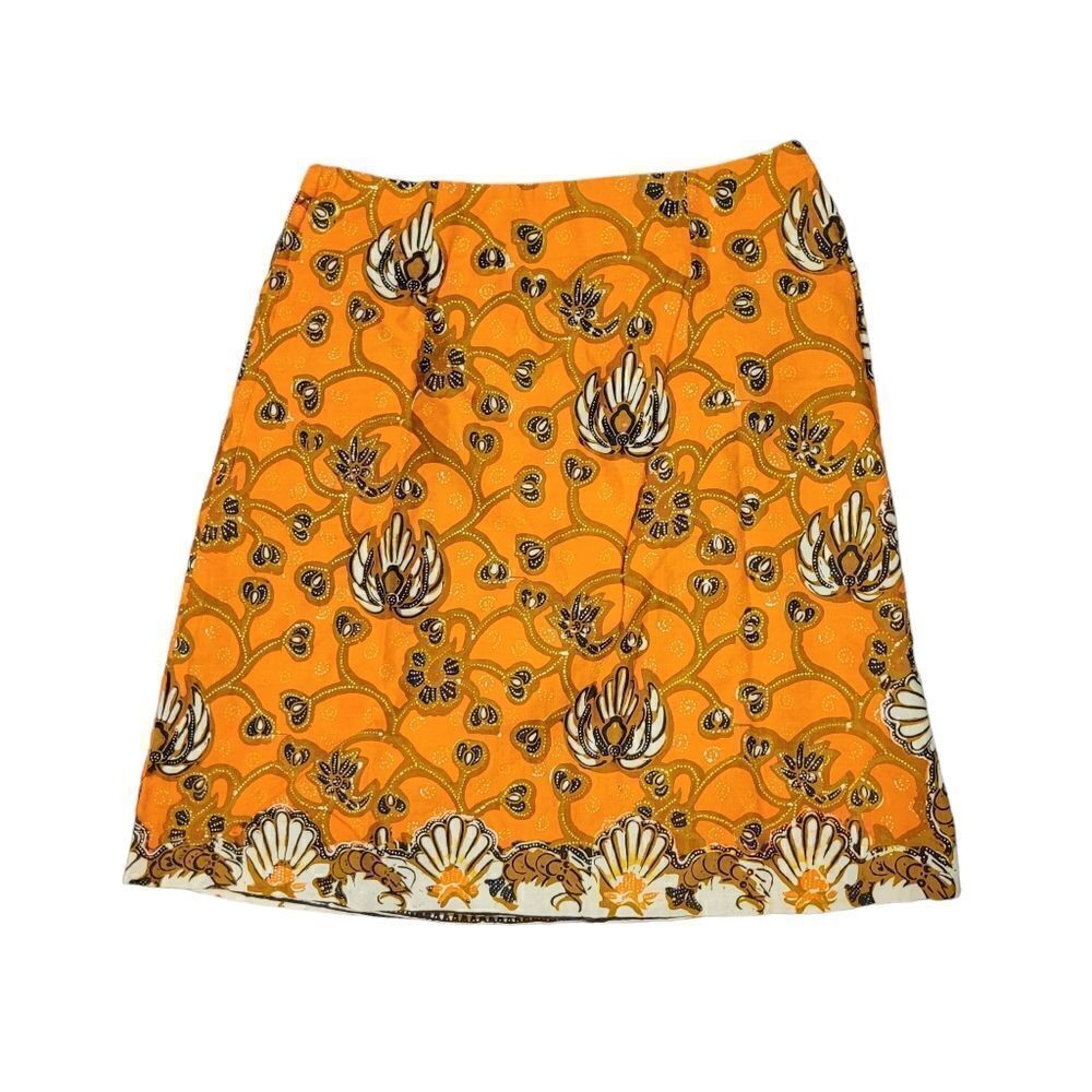 2/$20 Vintage 90s Orange Floral Pattern Skirt Dress Size: XS